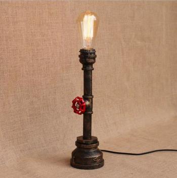 TD02   Iron Rustic pipe table lamp