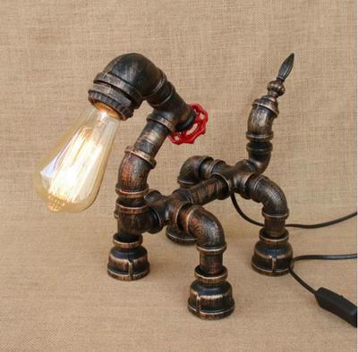 TD08 Iron Rustic pipe table lamp