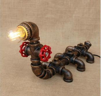 TD09 Iron Rustic pipe table lamp