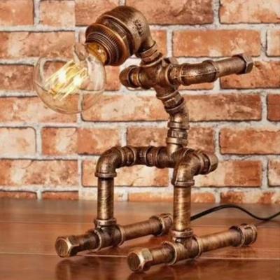 TD10 Iron Rustic pipe table lamp