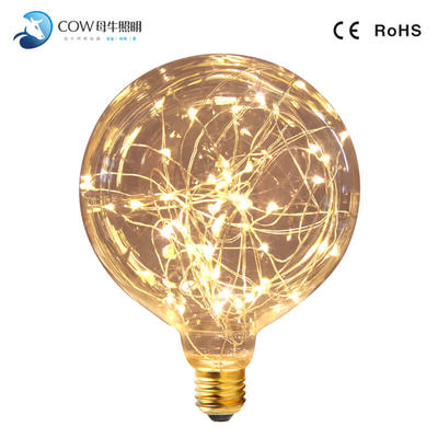 New Products RGB Led Bulbs Copper Wire PC Chimney Material 1W Colorful Copper Wire String Filament Lamp